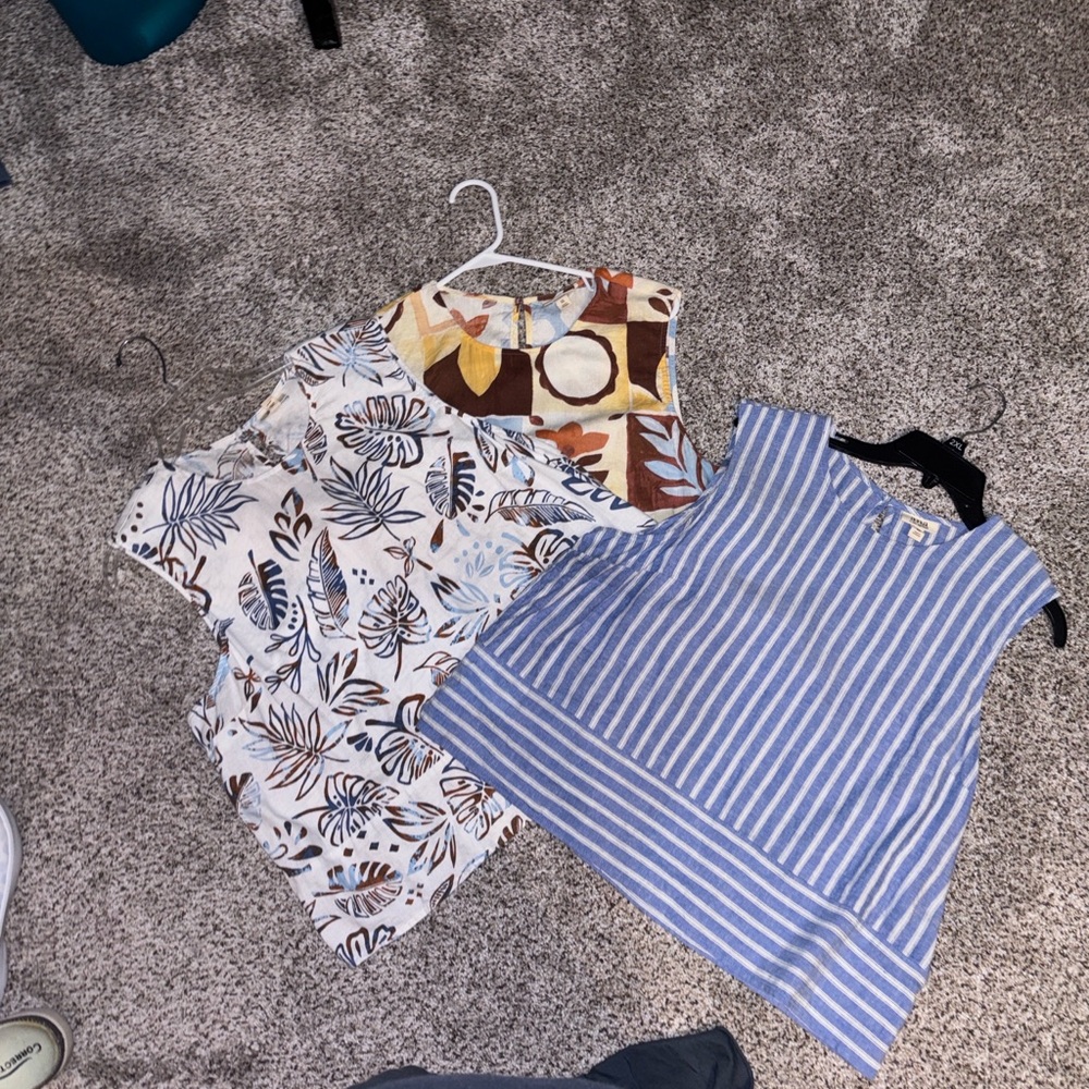 a.n.a sleeveless linen blend pack of 3 tops